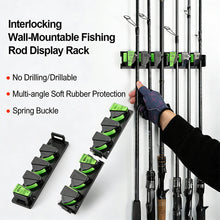 Load image into Gallery viewer, Expandable Wall Mounted Fishing Rod Display Rack Spring Clip Storage Clamp No-Drill Rod Holder Fishing Supplies
