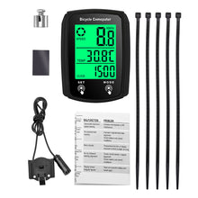 Load image into Gallery viewer, Wired Bike Computer with Waterproof Backlit Large Screen Total Mileage Tracking and Cycling Data Monitoring Cycling Supplies
