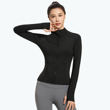 Load image into Gallery viewer, Women's High-Elasticity Slim-Fit Yoga Suit Outdoor Breathable Quick-Dry Zip-Up Stand Collar Running Sportswear
