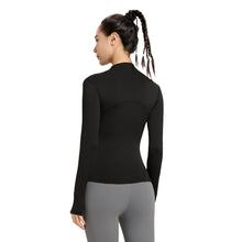 Load image into Gallery viewer, Women's High-Elasticity Slim-Fit Yoga Suit Outdoor Breathable Quick-Dry Zip-Up Stand Collar Running Sportswear

