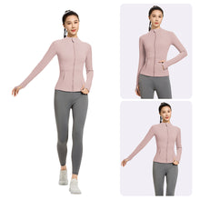 Load image into Gallery viewer, Women's High-Elasticity Slim-Fit Yoga Suit Outdoor Breathable Quick-Dry Zip-Up Stand Collar Running Sportswear
