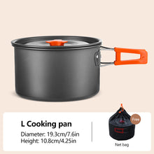 Load image into Gallery viewer, Portable Camping Cookware Set Heat-Resistant Aluminum Frying Pan Pot Kettle for Hiking Picnic with Storage Bag
