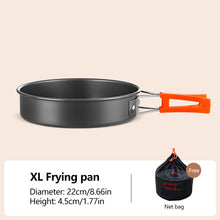 Load image into Gallery viewer, Portable Camping Cookware Set Heat-Resistant Aluminum Frying Pan Pot Kettle for Hiking Picnic with Storage Bag
