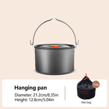 Load image into Gallery viewer, Portable Camping Cookware Set Heat-Resistant Aluminum Frying Pan Pot Kettle for Hiking Picnic with Storage Bag
