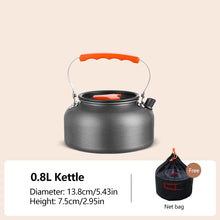 Load image into Gallery viewer, Portable Camping Cookware Set Heat-Resistant Aluminum Frying Pan Pot Kettle for Hiking Picnic with Storage Bag
