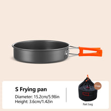 Load image into Gallery viewer, Portable Camping Cookware Set Heat-Resistant Aluminum Frying Pan Pot Kettle for Hiking Picnic with Storage Bag
