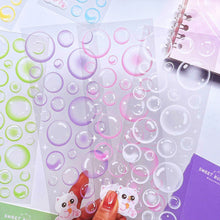 Load image into Gallery viewer, Creative Handcraft Removable Reusable Korean Original Transparent Bubble Ins Style Hand Account Journal Decoration Card Stickers
