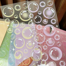 Load image into Gallery viewer, Creative Handcraft Removable Reusable Korean Original Transparent Bubble Ins Style Hand Account Journal Decoration Card Stickers
