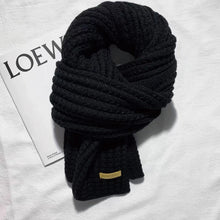 Load image into Gallery viewer, Winter Scarf Women Mens Thick Cable Knit Wrap Chunky Long Warm Scarf for Travel Office Warm Cashmere Scarves Neckercheif
