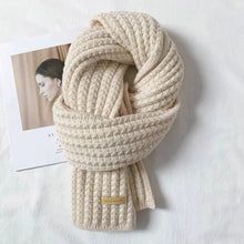 Load image into Gallery viewer, Winter Scarf Women Mens Thick Cable Knit Wrap Chunky Long Warm Scarf for Travel Office Warm Cashmere Scarves Neckercheif
