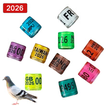 Load image into Gallery viewer, 10/50Pcs 2026 Years Pigeons Foot Ring 8x11mm Pigeons Foot Ring Parrots Leg Rings Birds Training Tool with Nnumbers
