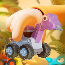Load image into Gallery viewer, 1Pcs Children Pull Back Toy Car Press Puzzle Dinosaur Engineering Car Model Collection Cartoon Educational Kids Excavator Car Toys
