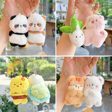 Load image into Gallery viewer, Pair of Magneticed Couple Cat Bear Plush Keychain Cute Creative Plush Kawaii Magneted Backpack Pendant Toy Girl Holiday Gift Car Key Accessories
