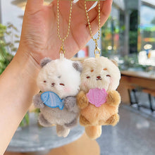 Load image into Gallery viewer, Pair of Magneticed Couple Cat Bear Plush Keychain Cute Creative Plush Kawaii Magneted Backpack Pendant Toy Girl Holiday Gift Car Key Accessories
