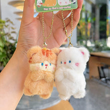 Load image into Gallery viewer, Pair of Magneticed Couple Cat Bear Plush Keychain Cute Creative Plush Kawaii Magneted Backpack Pendant Toy Girl Holiday Gift Car Key Accessories
