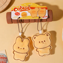 Load image into Gallery viewer, Pair of Magneticed Couple Biscuit Bear Plush Keychain Cute Creative Plush Kawaii Magneted Backpack Pendant Toy Girl Holiday Gift Car Key Accessories
