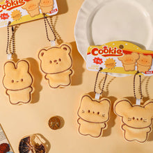 Load image into Gallery viewer, Pair of Magneticed Couple Biscuit Bear Plush Keychain Cute Creative Plush Kawaii Magneted Backpack Pendant Toy Girl Holiday Gift Car Key Accessories
