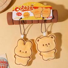 Load image into Gallery viewer, Pair of Magneticed Couple Biscuit Bear Plush Keychain Cute Creative Plush Kawaii Magneted Backpack Pendant Toy Girl Holiday Gift Car Key Accessories
