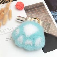 Load image into Gallery viewer, Cat Paw Key Ring for Women Cat Paw Pendant Keychain Couple Keychain Fluffy Faux Fur Car Keychain Charm Gift for Girlfriend
