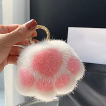 Load image into Gallery viewer, Cat Paw Key Ring for Women Cat Paw Pendant Keychain Couple Keychain Fluffy Faux Fur Car Keychain Charm Gift for Girlfriend
