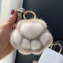 Load image into Gallery viewer, Cat Paw Key Ring for Women Cat Paw Pendant Keychain Couple Keychain Fluffy Faux Fur Car Keychain Charm Gift for Girlfriend

