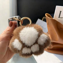 Load image into Gallery viewer, Cat Paw Key Ring for Women Cat Paw Pendant Keychain Couple Keychain Fluffy Faux Fur Car Keychain Charm Gift for Girlfriend
