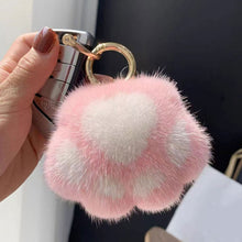 Load image into Gallery viewer, Cat Paw Key Ring for Women Cat Paw Pendant Keychain Couple Keychain Fluffy Faux Fur Car Keychain Charm Gift for Girlfriend
