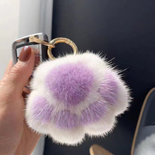 Load image into Gallery viewer, Cat Paw Key Ring for Women Cat Paw Pendant Keychain Couple Keychain Fluffy Faux Fur Car Keychain Charm Gift for Girlfriend
