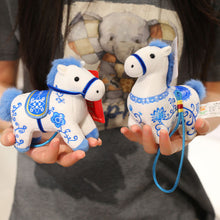 Load image into Gallery viewer, Creative Plush Horse Keychain Mascot Dolls 12cm Stuffed Animal Keyring Cute Chinese Style Zodiac Pony Figurine Birthday New Year Gifts
