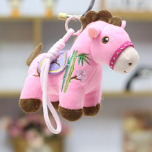 Load image into Gallery viewer, Creative Plush Horse Keychain Mascot Dolls 12cm Stuffed Animal Keyring Cute Chinese Style Zodiac Pony Figurine Birthday New Year Gifts
