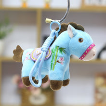 Load image into Gallery viewer, Creative Plush Horse Keychain Mascot Dolls 12cm Stuffed Animal Keyring Cute Chinese Style Zodiac Pony Figurine Birthday New Year Gifts
