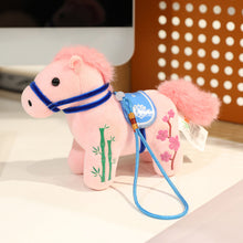Load image into Gallery viewer, Creative Plush Horse Keychain Mascot Dolls 12cm Stuffed Animal Keyring Cute Chinese Style Zodiac Pony Figurine Birthday New Year Gifts
