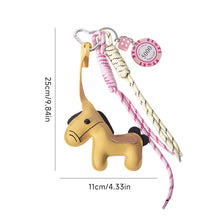 Load image into Gallery viewer, 1 Pc Leather Pony Keychain Braided Rope Backpack Pendant For Phone Bag Car Hanging Accessories DIY Decoration
