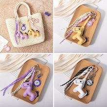 Load image into Gallery viewer, 1 Pc Leather Pony Keychain Braided Rope Backpack Pendant For Phone Bag Car Hanging Accessories DIY Decoration
