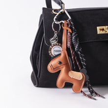 Load image into Gallery viewer, 1 Pc Leather Pony Keychain Braided Rope Backpack Pendant For Phone Bag Car Hanging Accessories DIY Decoration
