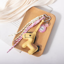 Load image into Gallery viewer, 1 Pc Leather Pony Keychain Braided Rope Backpack Pendant For Phone Bag Car Hanging Accessories DIY Decoration

