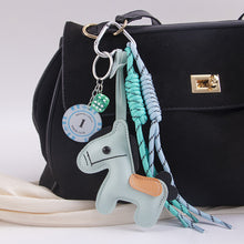 Load image into Gallery viewer, 1 Pc Leather Pony Keychain Braided Rope Backpack Pendant For Phone Bag Car Hanging Accessories DIY Decoration
