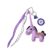 Load image into Gallery viewer, 1 Pc Leather Pony Keychain Braided Rope Backpack Pendant For Phone Bag Car Hanging Accessories DIY Decoration
