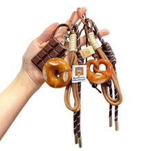 Load image into Gallery viewer, Creative Bowknot Woven Rope Keychain Chocolate Bagel Bread Keychain Polyester Anti-lost Bag Car Key Hanging Decoration Woven
