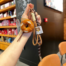 Load image into Gallery viewer, Creative Bowknot Woven Rope Keychain Chocolate Bagel Bread Keychain Polyester Anti-lost Bag Car Key Hanging Decoration Woven
