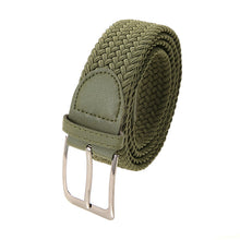 Load image into Gallery viewer, Elastic Woven Belt Casual Women Men's Punched Waist Straps Stretch Canvas Pin Buckle Trouser Belts 130 140 150cm
