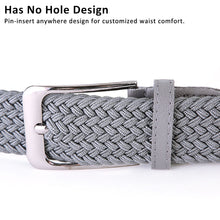 Load image into Gallery viewer, Elastic Woven Belt Casual Women Men's Punched Waist Straps Stretch Canvas Pin Buckle Trouser Belts 130 140 150cm
