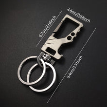 Load image into Gallery viewer, Multi-function Car Keychain with Bottle Opener &amp; Key Waist Clip Hanging Creative Pendant for Couples Gift
