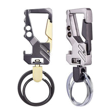 Load image into Gallery viewer, Multi-function Car Keychain with Bottle Opener &amp; Key Waist Clip Hanging Creative Pendant for Couples Gift
