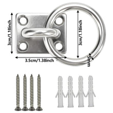 Load image into Gallery viewer, 304 Stainless Steel U-Hook with M5 M6 Thread for Door Boat Ceiling Fan Hanger Multi-purpose Diamond Square Buckle
