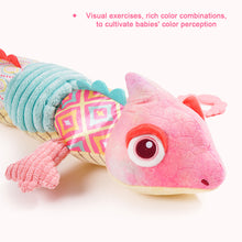 Load image into Gallery viewer, Chameleo Infant Toys Baby Musical Stuffed Animal Toys with Rattles Crinkle Bell Baby Teething Toys for Tummy Time Newborn Sensory Toy
