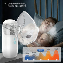 Load image into Gallery viewer, Adults Children Mini Medical Nebulizer Handheld Nebulizer Outdoor Ultrasonic Atomizer Portable Mute Asthma Inhaler Type-C Charging
