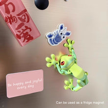Load image into Gallery viewer, 3D Printed Frog With Movable Joints Fridge Magnet Decoration 3D Printed Animals Room Decor Office Table Funny Frog Ornament

