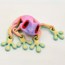 Load image into Gallery viewer, 3D Printed Frog With Movable Joints Fridge Magnet Decoration 3D Printed Animals Room Decor Office Table Funny Frog Ornament
