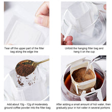Load image into Gallery viewer, 25/100/200pcs Coffee Filter Paper Bags Disposable Drip Coffee Bag Handle Hanging Ear Espresso Coffee Accessories Tea Tool
